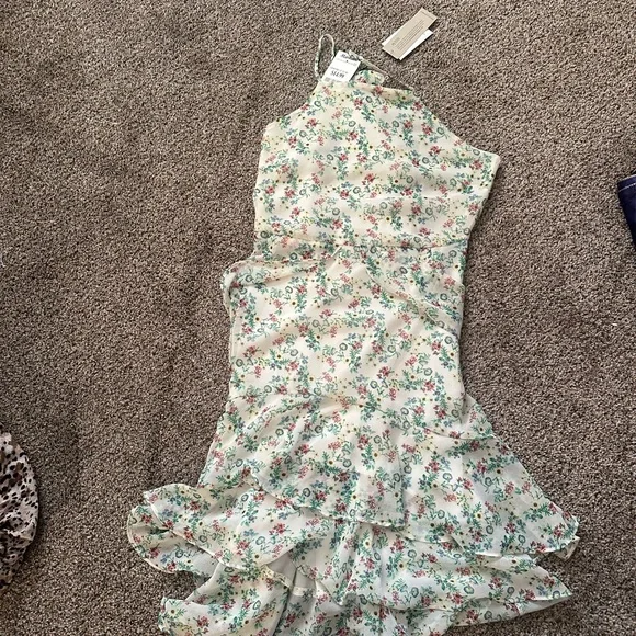 Banana Republic Green Ruffled One Shoulder Sundress - Picture 1 of 6